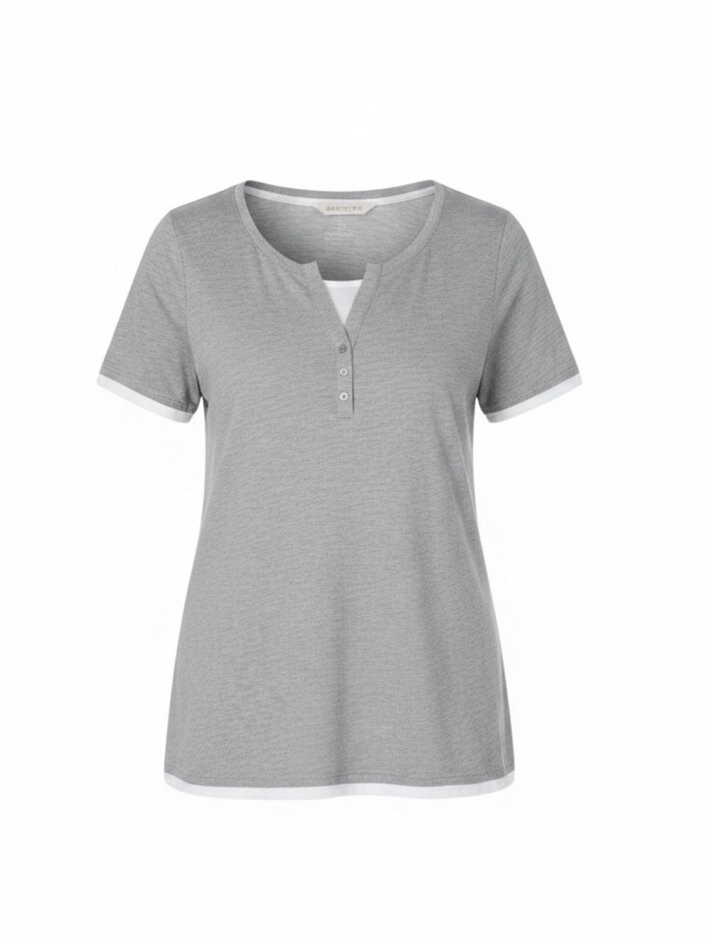 St. John's Bay Light Gray Short Sleeve Henley Tunic